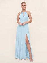 Deep V Front & Back Bow A-Line Chiffon Dress