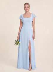 Delicate Halter Tie-back A-Line Ruffled Chiffon Dress