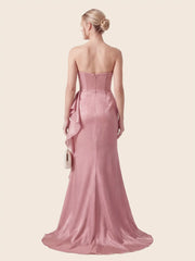 Cascading Asymmetric Ruffles Mermaid Gown