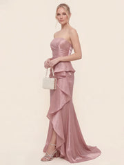 Cascading Asymmetric Ruffles Mermaid Gown