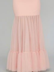 Chic Mesh Patchwork Backless Maxi Dress