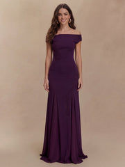 Romantic Embroidery Off Shoulder Knit Gown