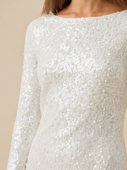 Glamorous Sequined Backless Mini Dress With Bow