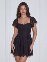 Lace Sweetheart-Neck Mini Dress