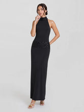 Sequin Embellished Halterneck Maxi Dress