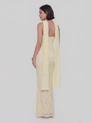Strapless Scarf maxi Dress