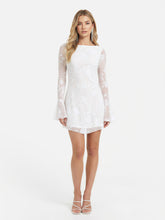 Whimsical Flared Sleeve & Backless Floral Tulle Mini Dress