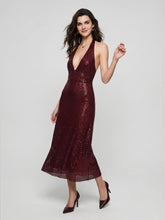 Diamante Halter Midi Dress