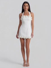 Backless Tie-Up Party Halter Neck Mini Dress