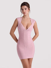 Glossy Sculpting Bandage Mini Dress