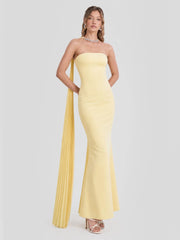 Bandeau Maxi Dress With Embellished Scarf