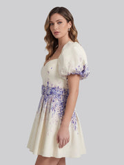 Chic A-Line Print Belted Mini Dress