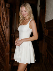 Crisp-Cotton Mini with Oversized Cascading Bow