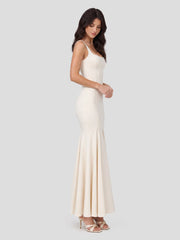 Double-Layered Soft-Touch Maxi Dress