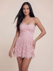 Floral Embroidered Mesh Bodycon Mini Dress