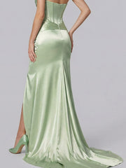 Hollowed-Out Heart-Shaped Fitted Slit Dress