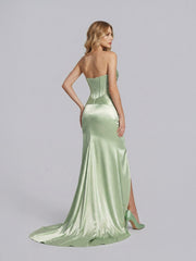 Hollowed-Out Heart-Shaped Fitted Slit Dress