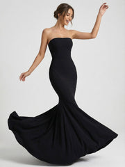 Strapless Bandeau Fishtail Maxi Dress