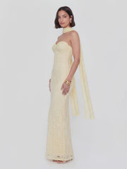 Strapless Scarf maxi Dress