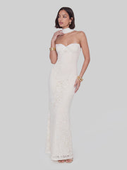Strapless Scarf maxi Dress
